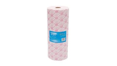 Полотенца (салфетки) 30*30 см плотные одноразовые спанлейс розовый узор, рулон 100 шт
